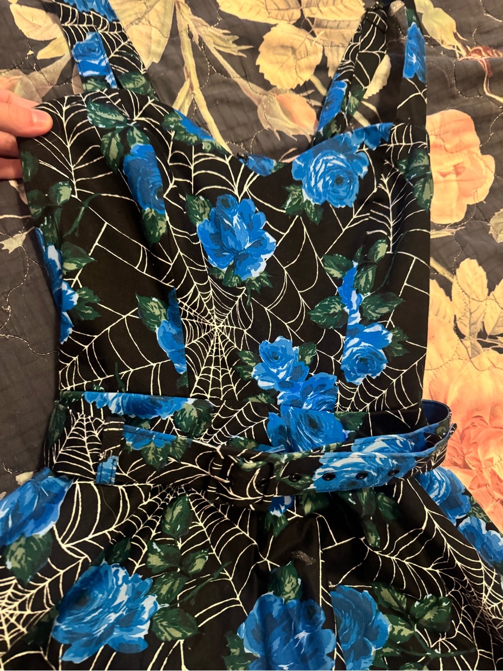 Vixen by Micheline Pitt Blue Rose & Spiderweb CIRCLE DRESS! - Picture 5 of 5